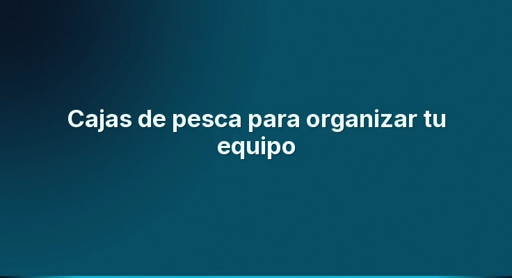 Cajas de pesca para organizar tu equipo