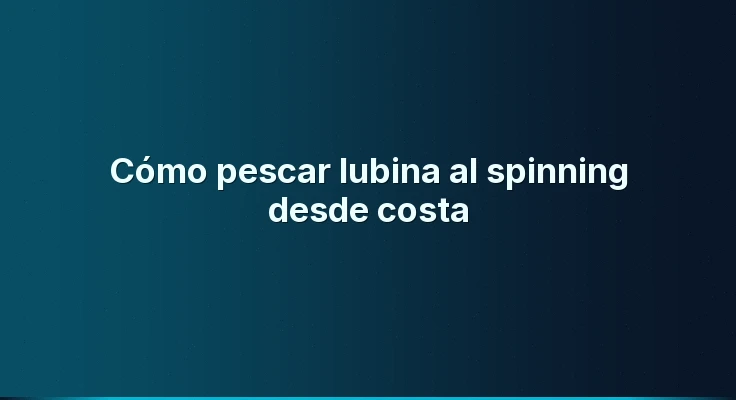 Cómo pescar lubina al spinning desde costa