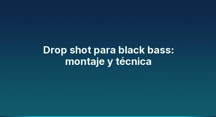 Drop shot para black bass: montaje y técnica