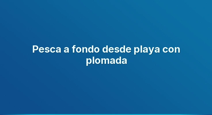 Pesca a fondo desde playa con plomada
