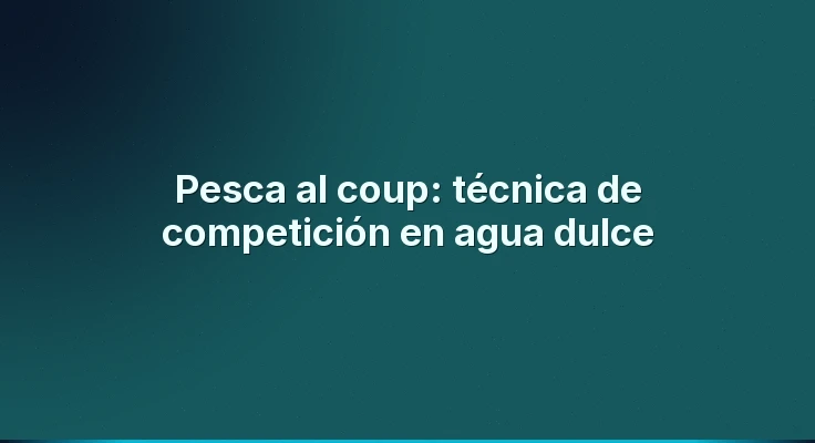 Pesca al coup: técnica de competición en agua dulce