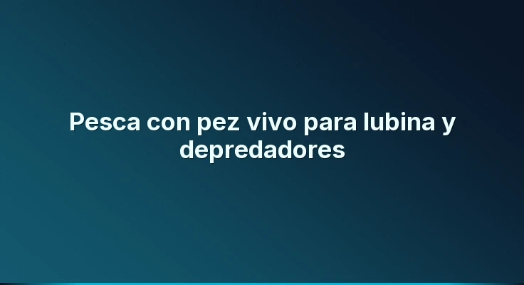 Pesca con pez vivo para lubina y depredadores