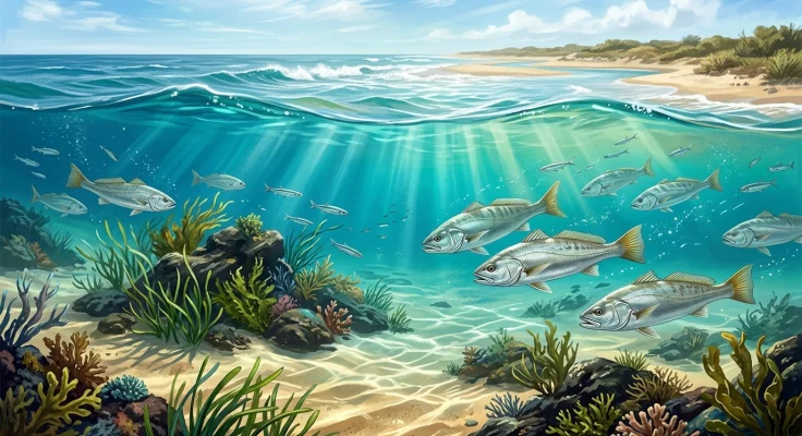 Pesca de corvina a surfcasting en desembocaduras